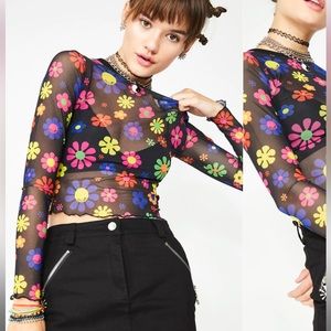 Flower Power Mesh Top
